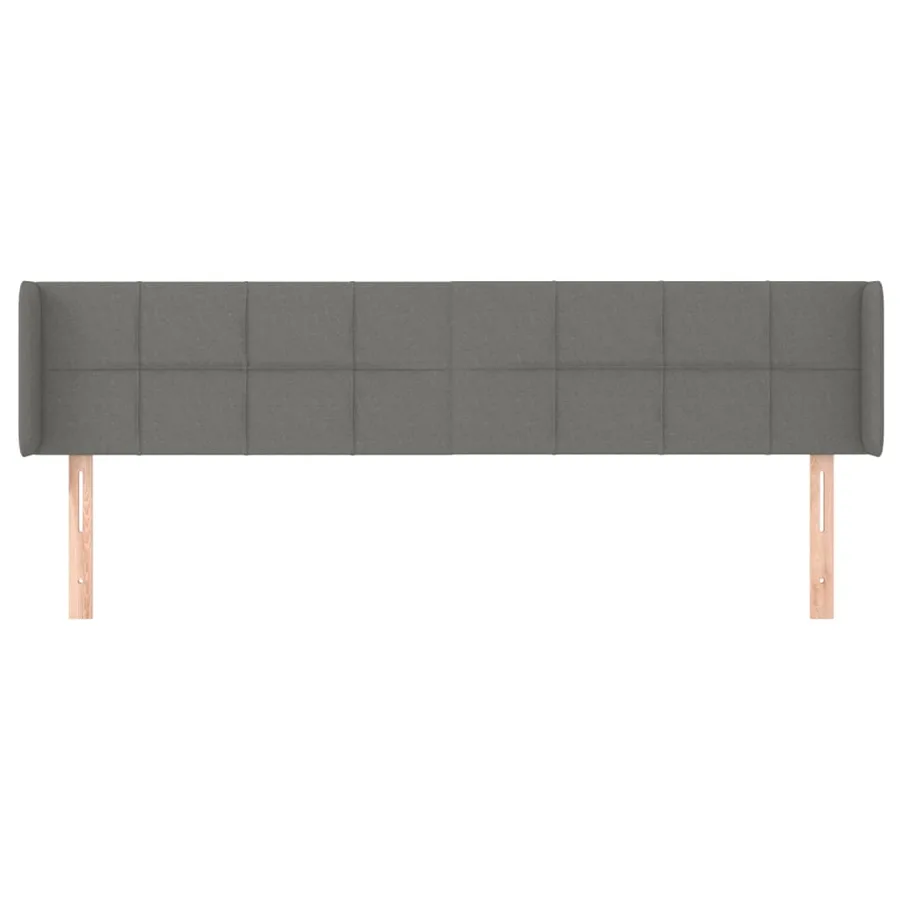 Tête de lit avec oreilles Gris foncé 183x16x78/88 cm Tissu - 3