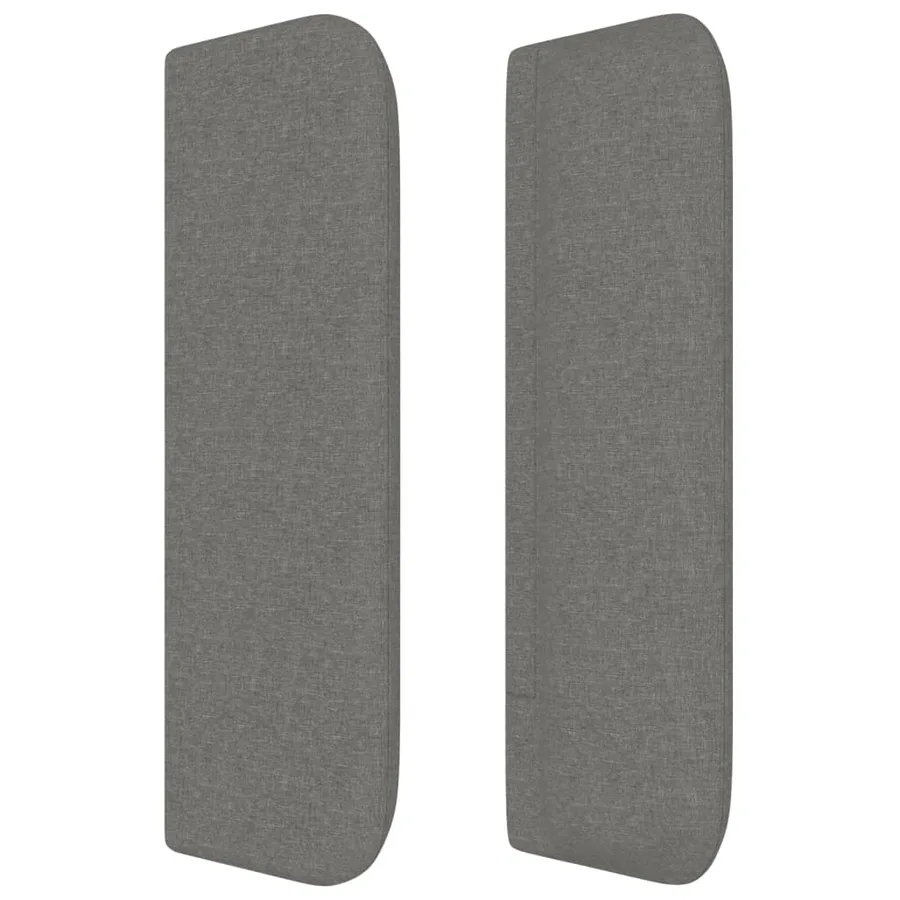Tête de lit avec oreilles Gris foncé 183x16x78/88 cm Tissu - 4