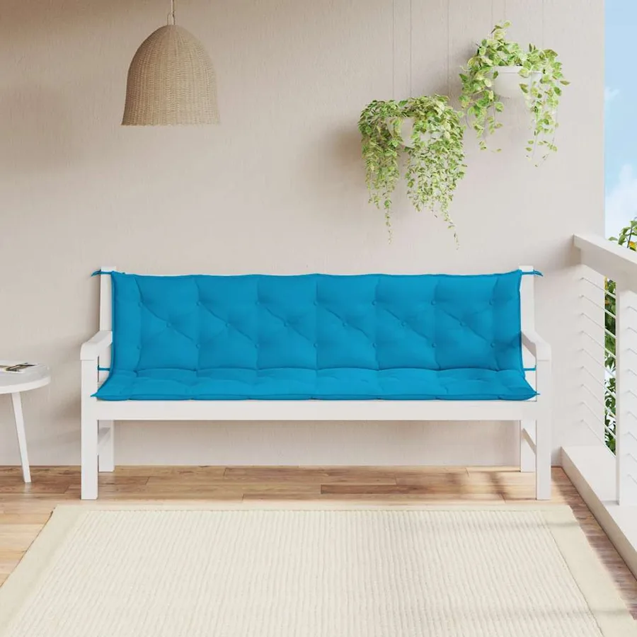 Coussin de banc de jardin bleu clair tissu oxford - 3