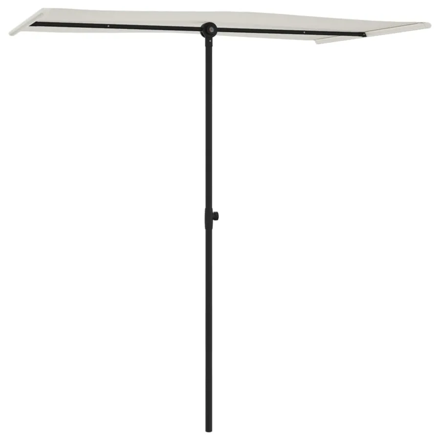 Parasol de jardin avec mât en aluminium 180x110 cm blanc sable - 3