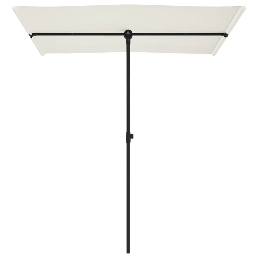 Parasol de jardin avec mât en aluminium 180x110 cm blanc sable - 4