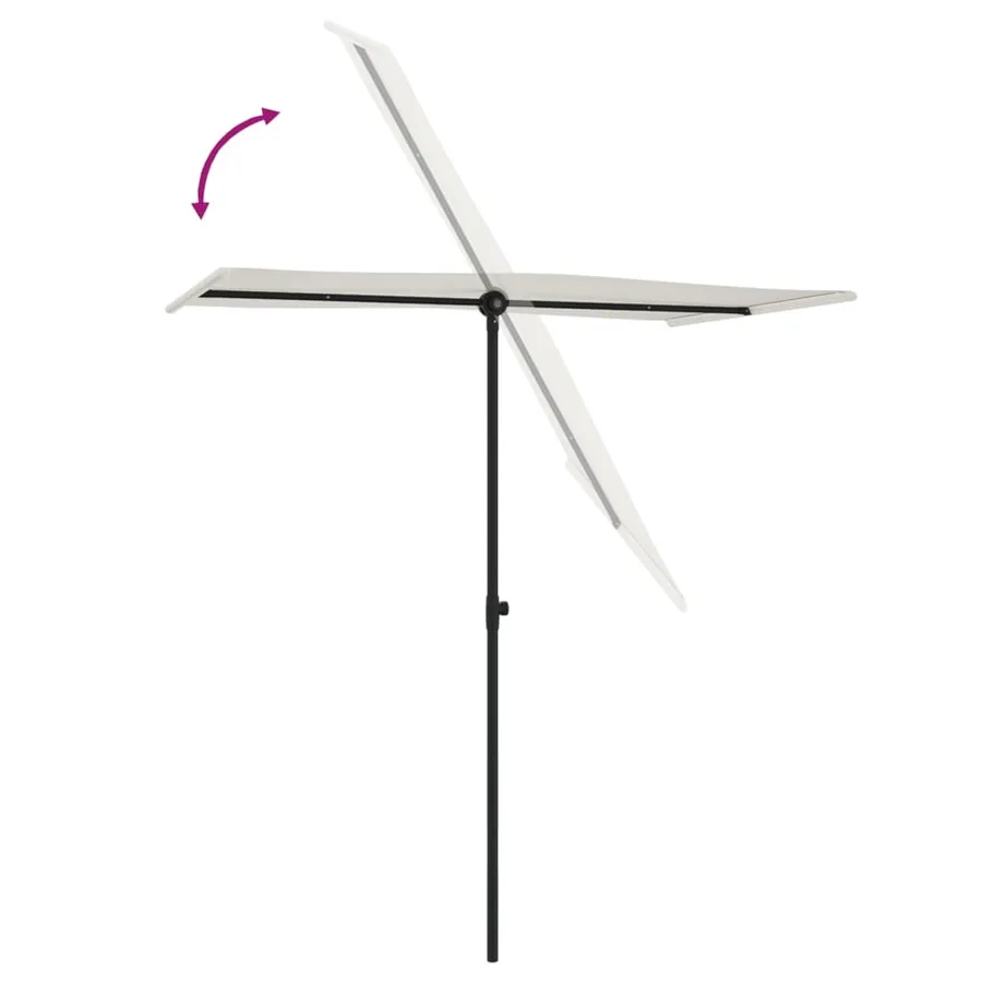 Parasol de jardin avec mât en aluminium 180x110 cm blanc sable - 6