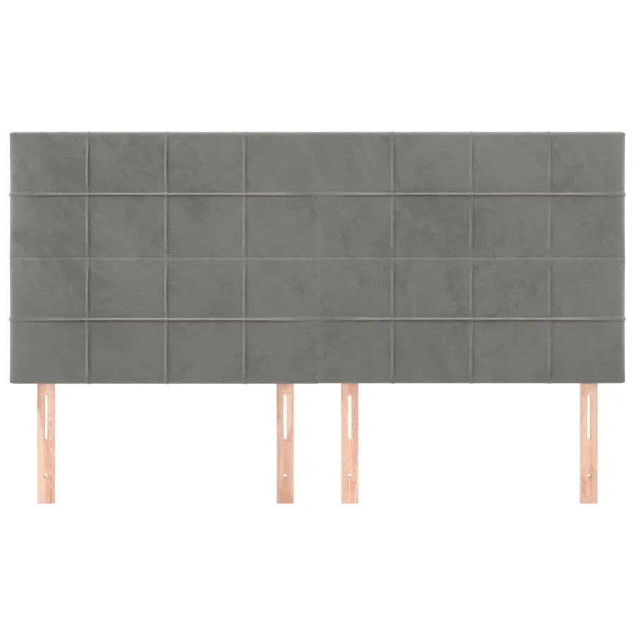 Tête de lit Gris clair 180x5x118/128 cm Velours - 3