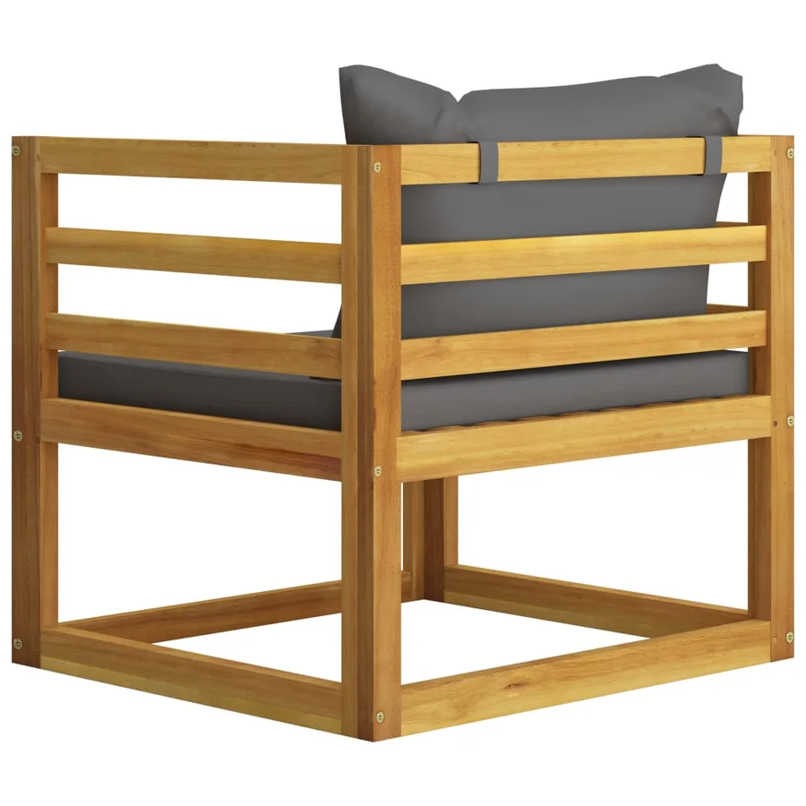 Salon de jardin 10 pcs avec coussin Bois d'acacia solide - 13