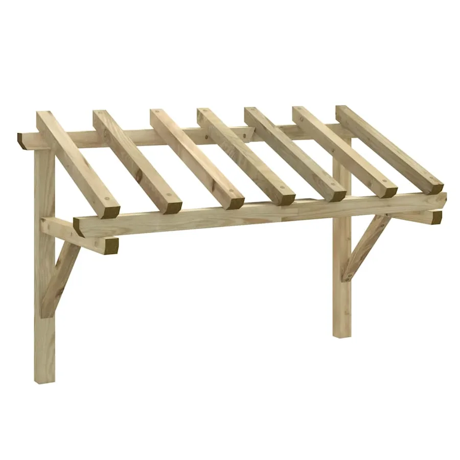 Auvent de porte 200x100x100 cm Bois de pin solide - 2