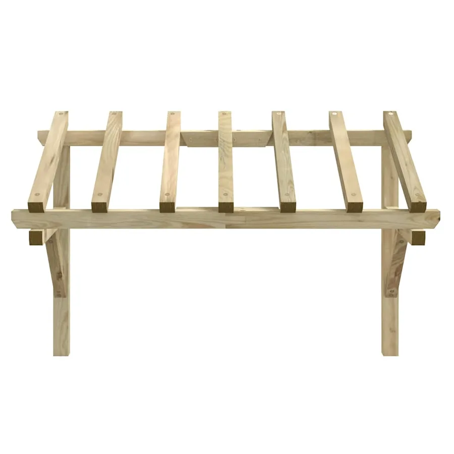 Auvent de porte 200x100x100 cm Bois de pin solide - 3