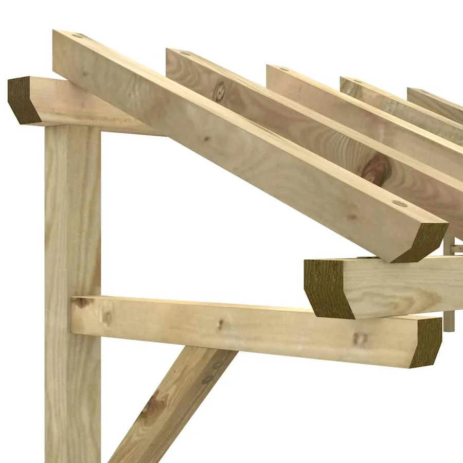 Auvent de porte 200x100x100 cm Bois de pin solide - 7