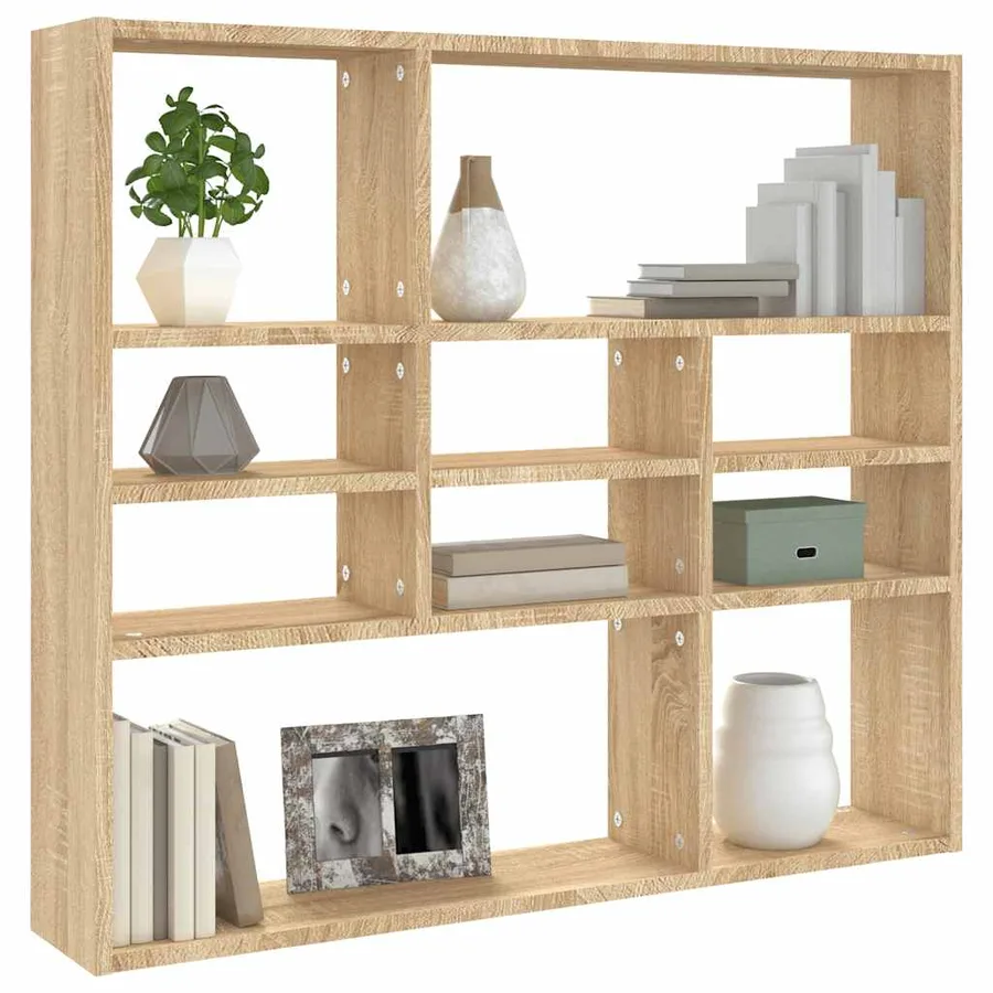 Étagère murale Chêne sonoma 90x16x78 cm Bois d’ingénierie - 3