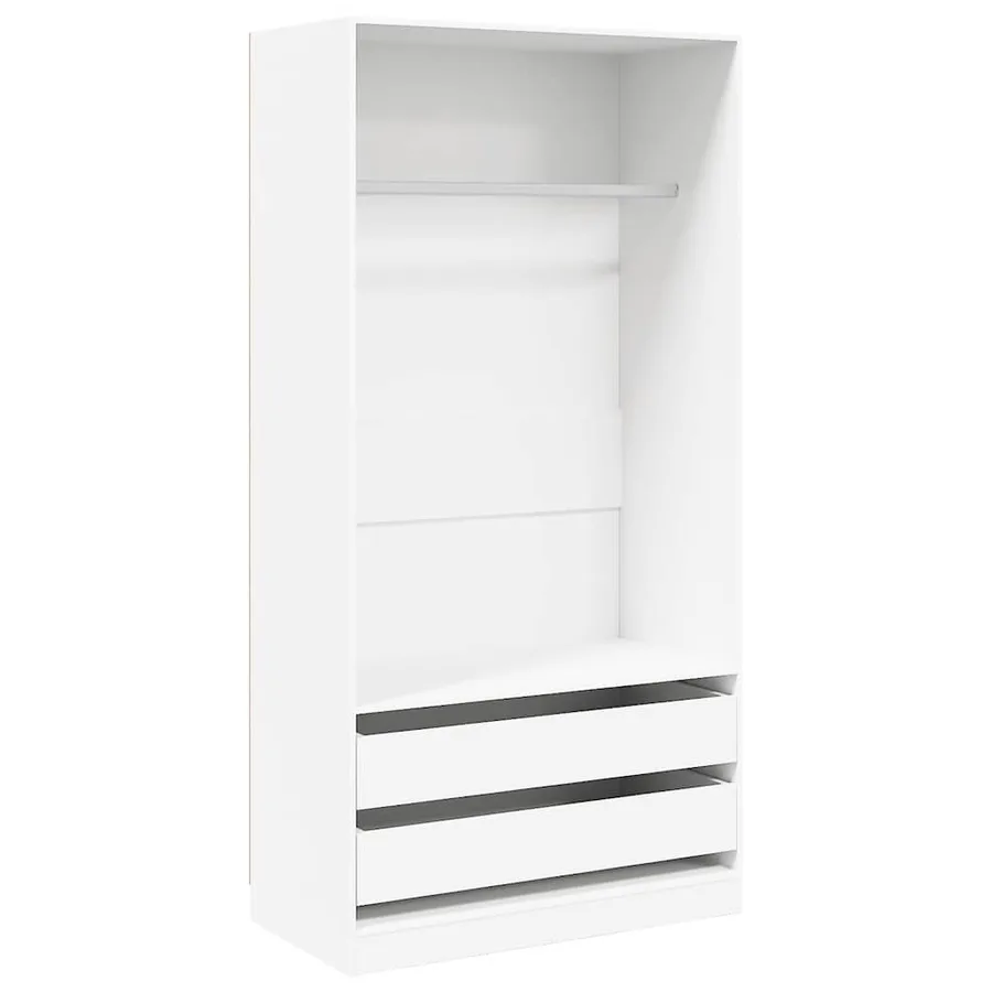 Garde-robe Blanc 100x50x200 cm Bois d'ingénierie - 2