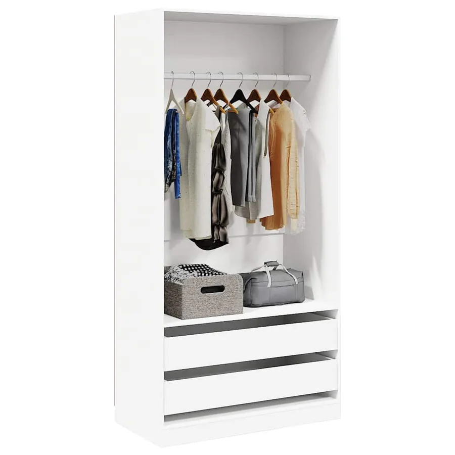 Garde-robe Blanc 100x50x200 cm Bois d'ingénierie - 3