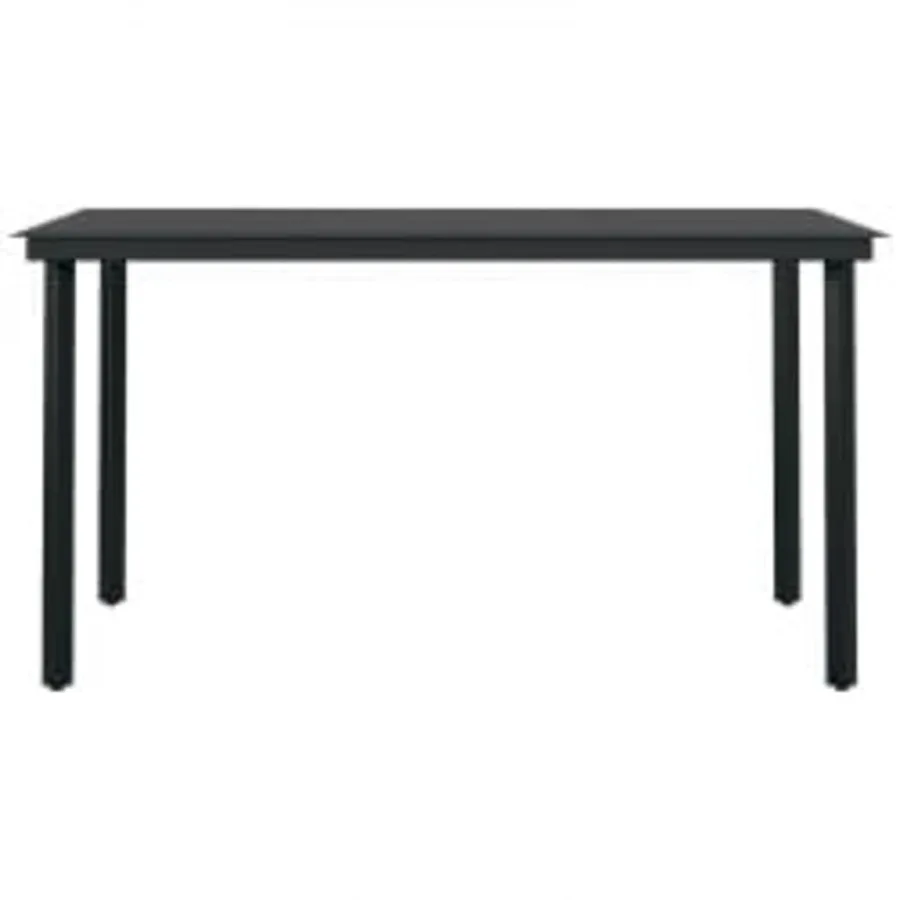 Ensemble à manger de jardin coussins 7pcs Gris et noir - 5