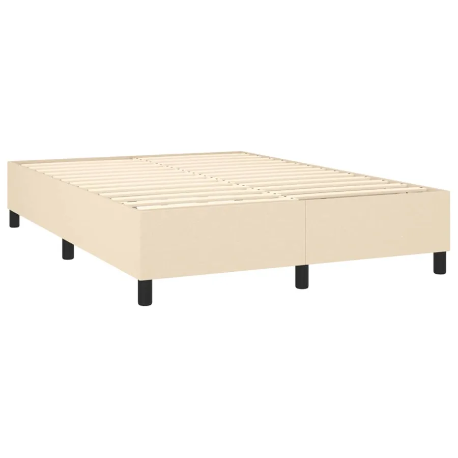 Sommier à lattes de lit avec matelas Crème 140x200 cm Tissu - 4
