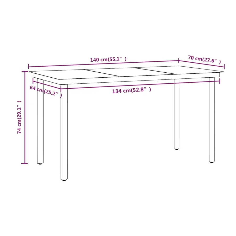 Ensemble à manger de jardin et coussins 5 pcs Marron - 8
