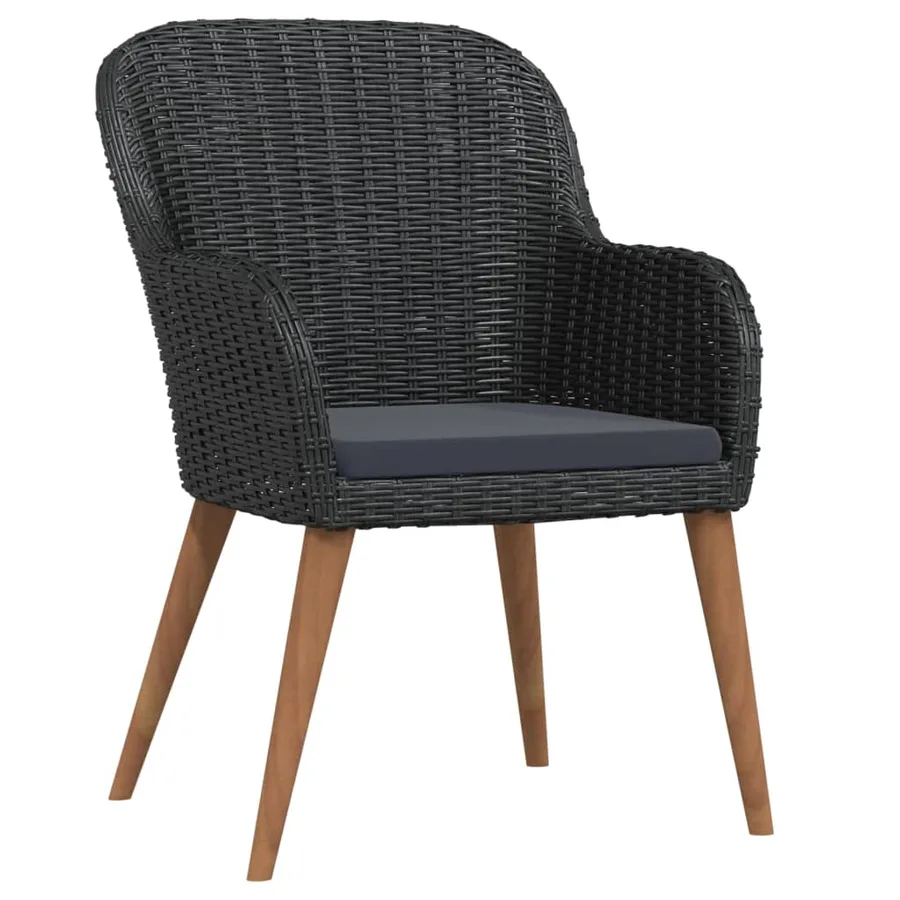 Ensemble à manger de jardin avec coussins 5 pcs Noir - 3