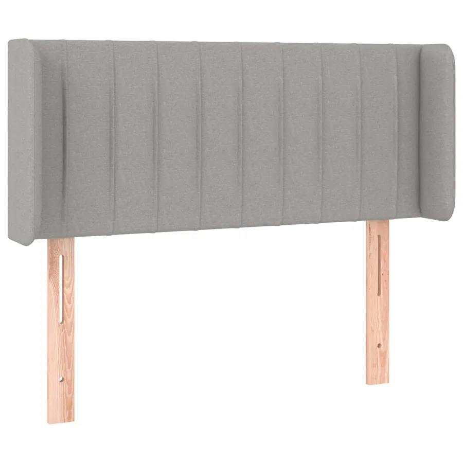 Tête de lit avec oreilles Gris clair 93x16x78/88 cm Tissu - 2