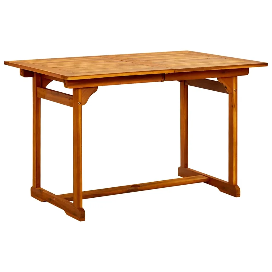 Table à dîner de jardin (120-170)x80x75 cm Bois d'acacia massif - 4