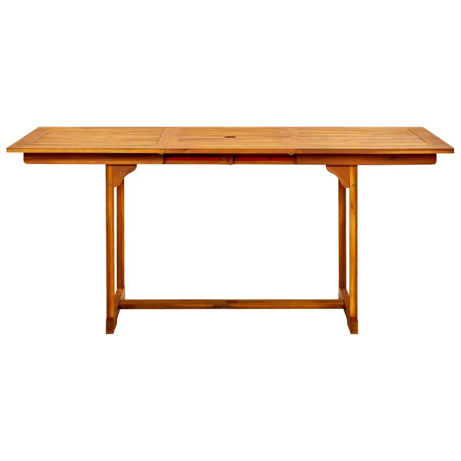 Table à dîner de jardin (120-170)x80x75 cm Bois d'acacia massif - 5