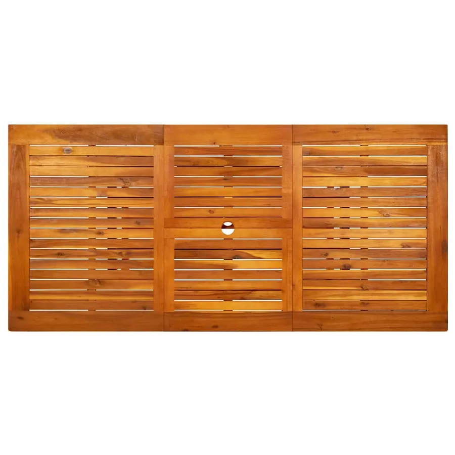 Table à dîner de jardin (120-170)x80x75 cm Bois d'acacia massif - 7