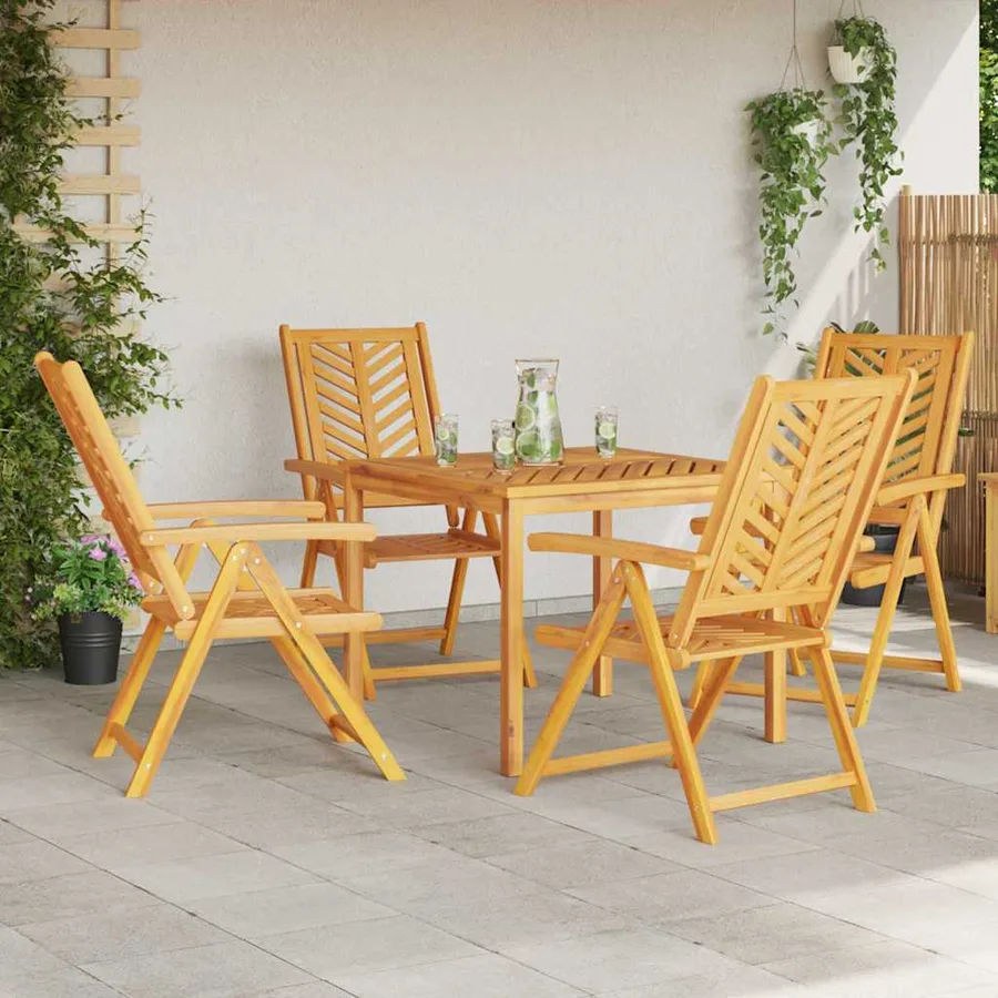 Ensemble de salle à manger pour jardin 5 pc Marron - 4