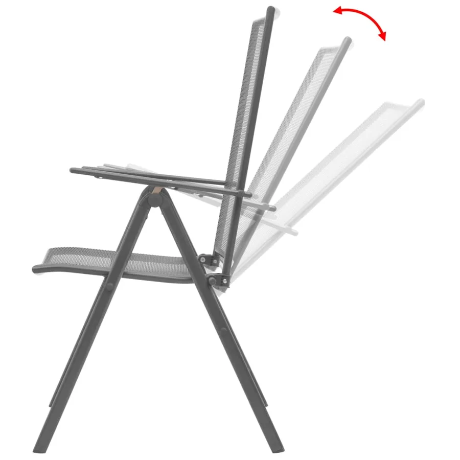 Chaises empilables de jardin lot de 2 Acier Gris - 2