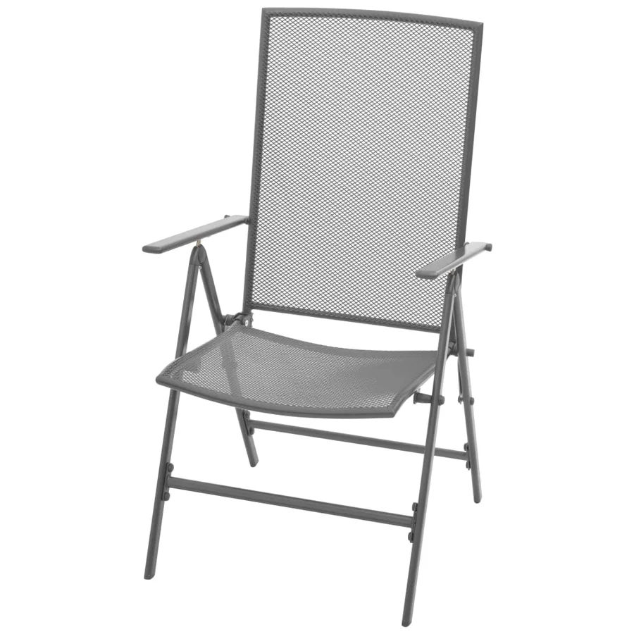 Chaises empilables de jardin lot de 2 Acier Gris - 3