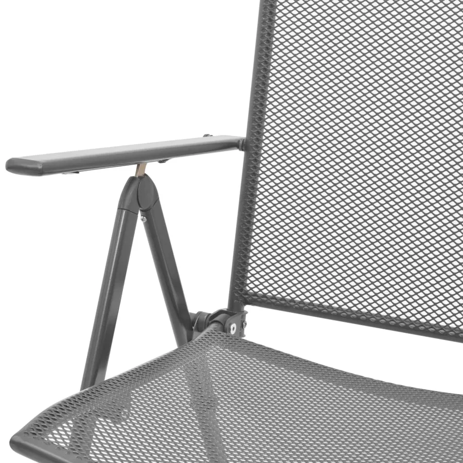 Chaises empilables de jardin lot de 2 Acier Gris - 7
