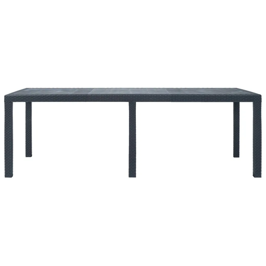 Table de jardin Anthracite 220x90x72 cm Plastique Aspect rotin - 2