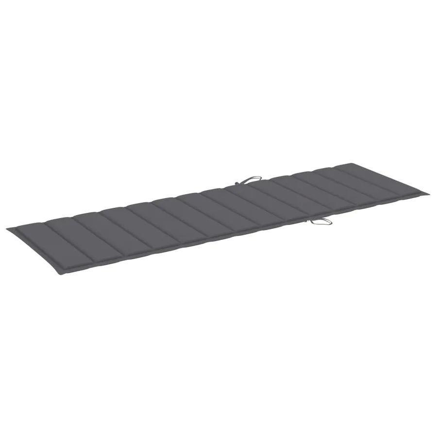 Chaise longue avec coussin anthracite Bois de pin imprégné - 5