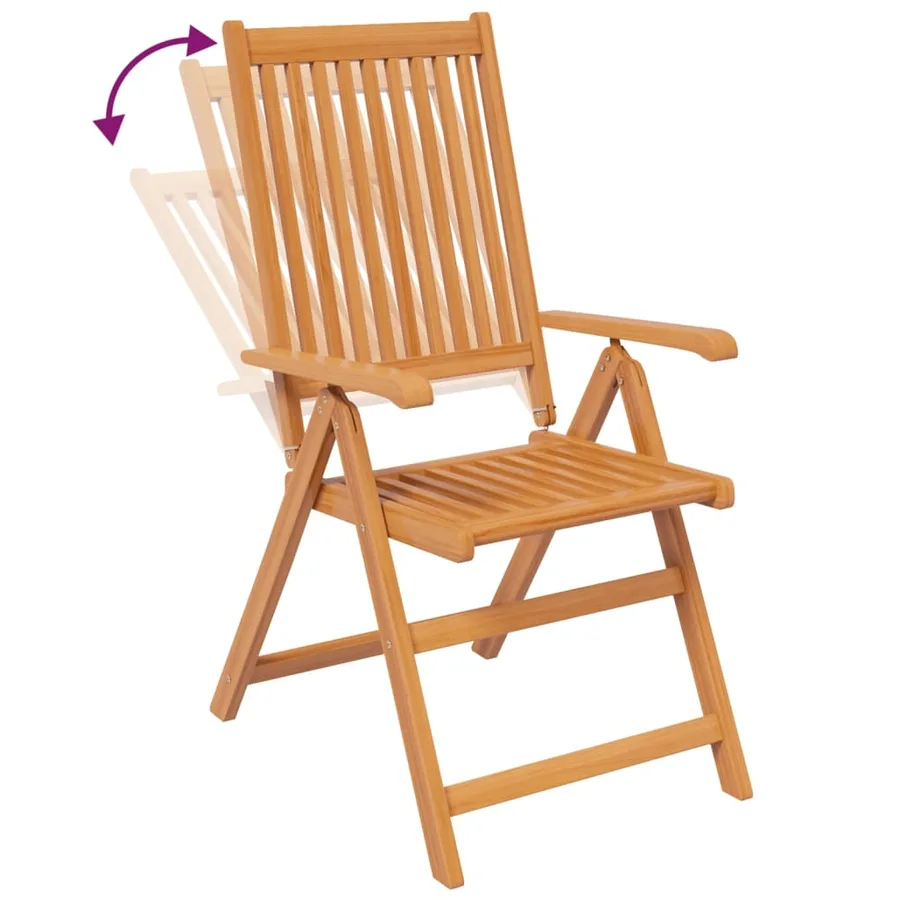 Ensemble à manger de jardin 5 pcs Bois d'acacia massif 120-170 cm - 8