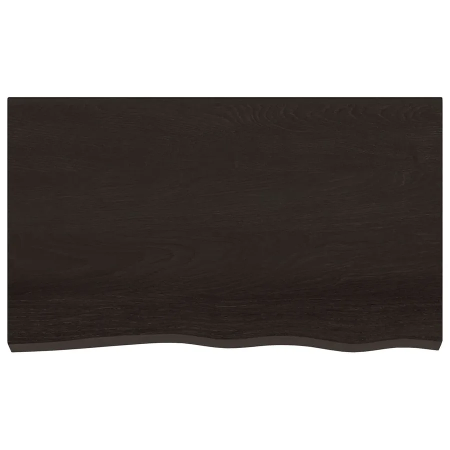 Étagère murale marron foncé bois chêne massif traité - 4