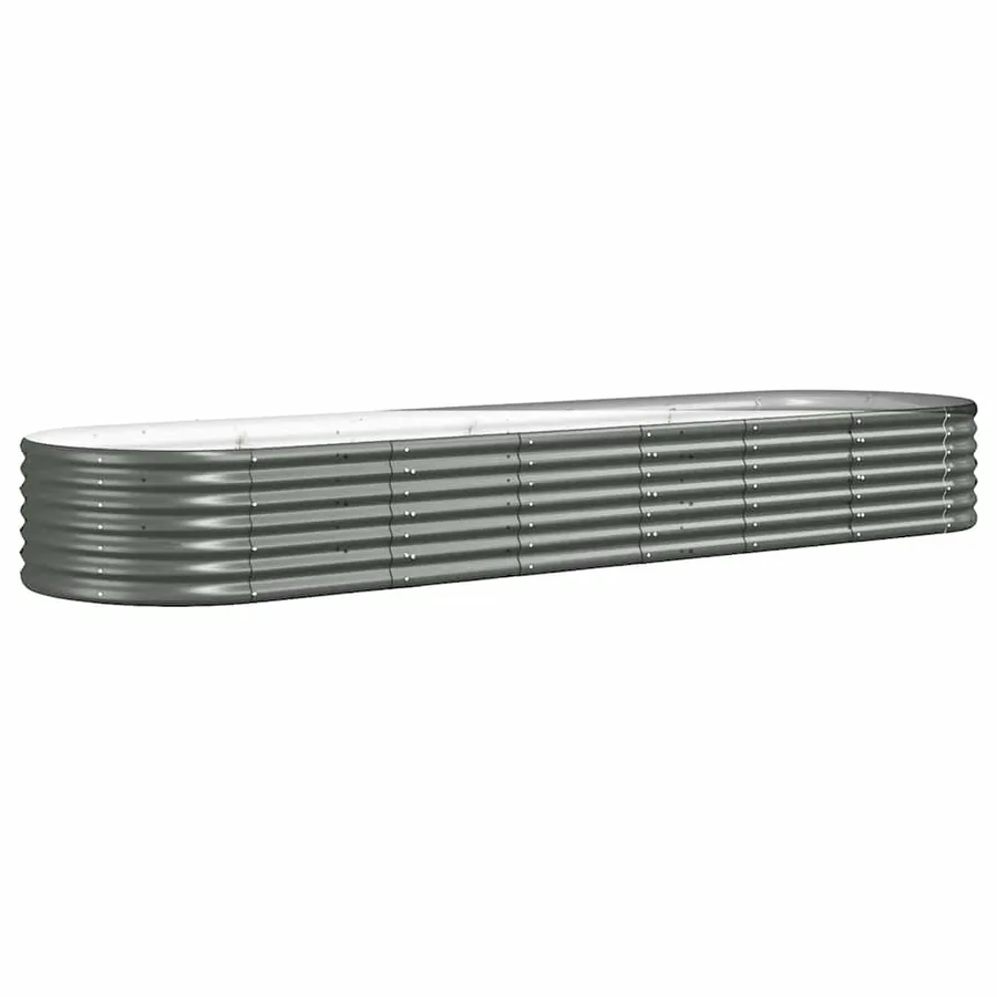Lit surélevé de jardin Acier galvanisé 296x80x36 cm gris - 2