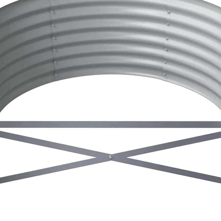 Lit surélevé de jardin Acier galvanisé 296x80x36 cm gris - 5