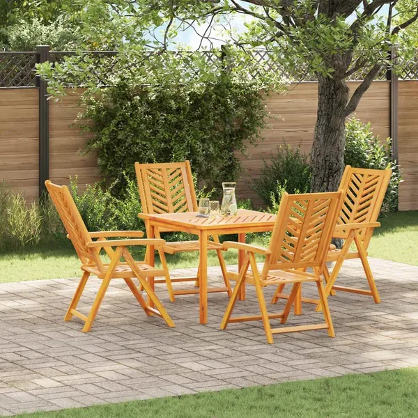 Chaise de jardin 4 pcs Marron Bois d'Acacia Massif