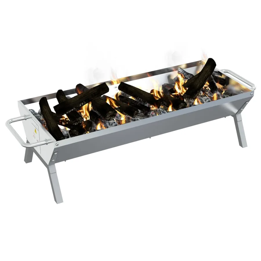 Plateau pour barbecue Argenté 118x42x30,5 cm Acier inoxydable - 3