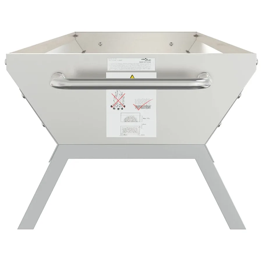 Plateau pour barbecue Argenté 118x42x30,5 cm Acier inoxydable - 5