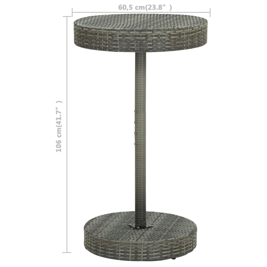 Ensemble de bar de jardin 3 pcs et coussins Résine tressée Gris - 13