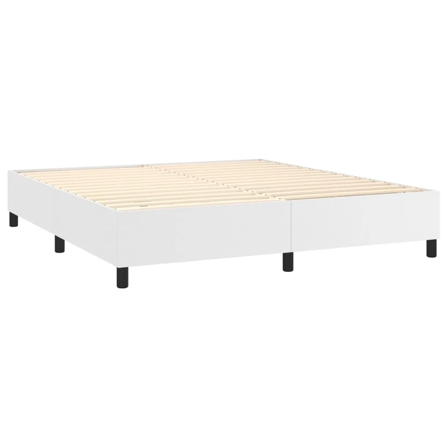 Sommier à lattes de lit avec matelas Blanc 180x200cm Similicuir - 4