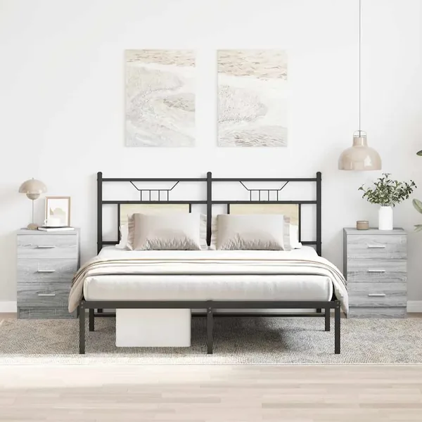 Tables de chevet 2 pcs Sonoma gris 38x35x56cm Bois d'ingénierie