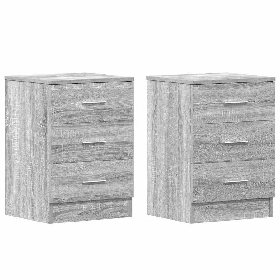 Tables de chevet 2 pcs Sonoma gris 38x35x56cm Bois d'ingénierie - 2
