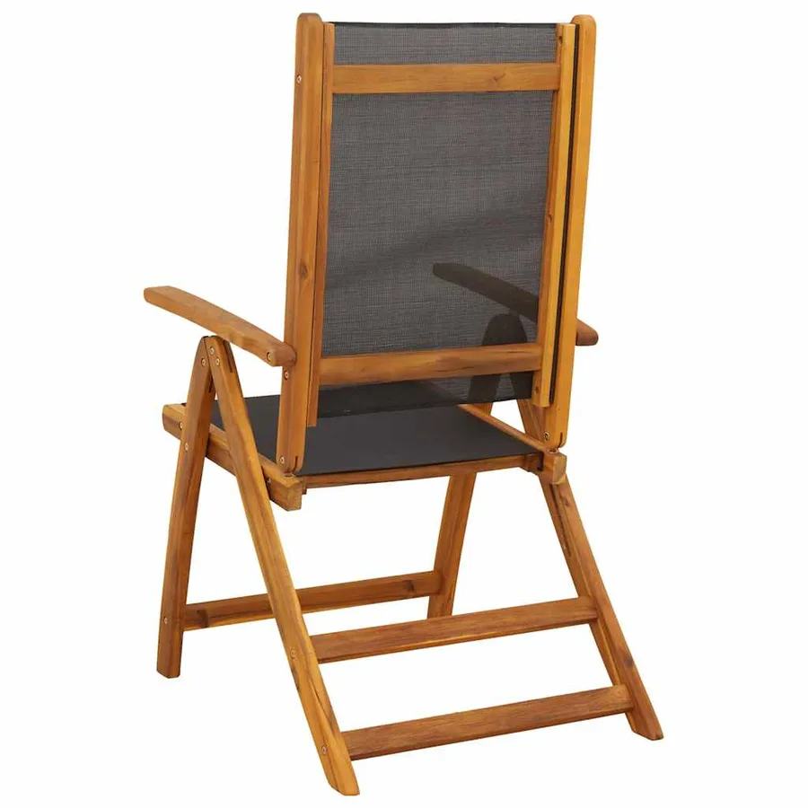Chaises de jardin pliantes lot de 6 acacia massif et textilène - 5