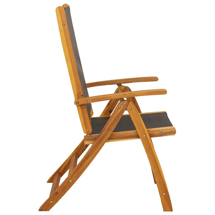 Chaises de jardin pliantes lot de 6 acacia massif et textilène - 6