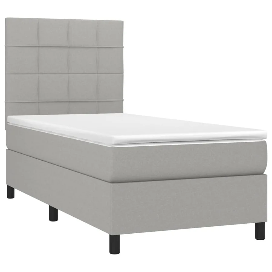 Sommier à lattes de lit avec matelas et LED Gris clair 90x200cm - 3