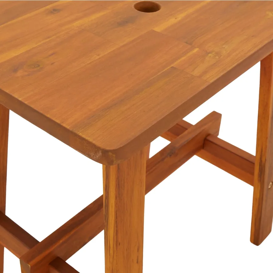 Tabouret 45x29x45 cm Rectangulaire Bois d'acacia solide - 6