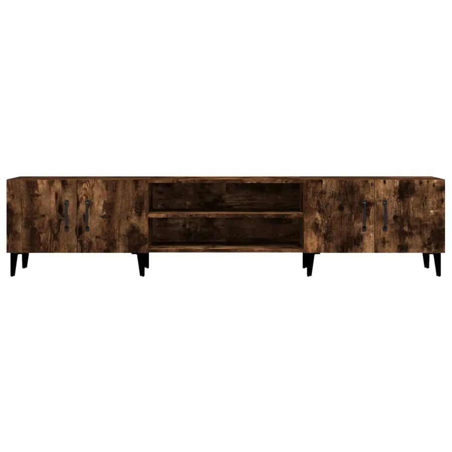 Meuble TV chêne fumé 180x31,5x40 cm bois d'ingénierie - 6