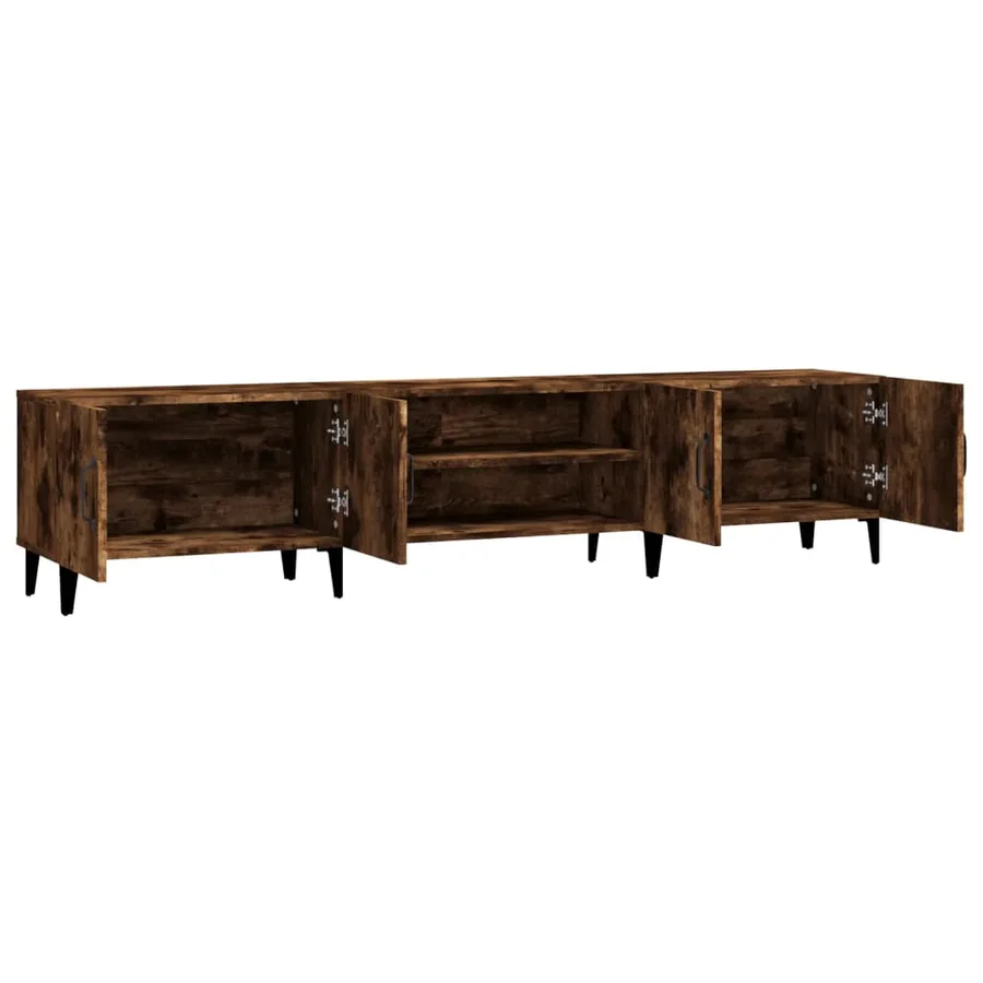 Meuble TV chêne fumé 180x31,5x40 cm bois d'ingénierie - 7