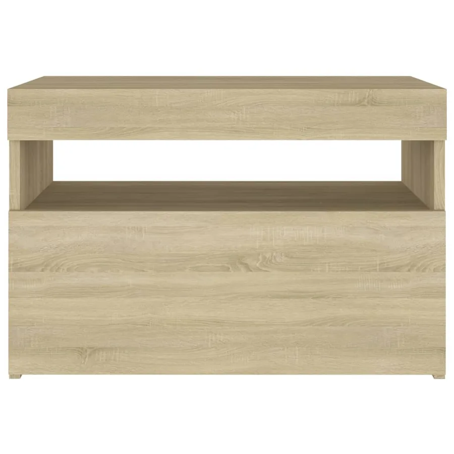 Table de chevet avec lumières LED chêne sonoma 60x35x40 cm - 10