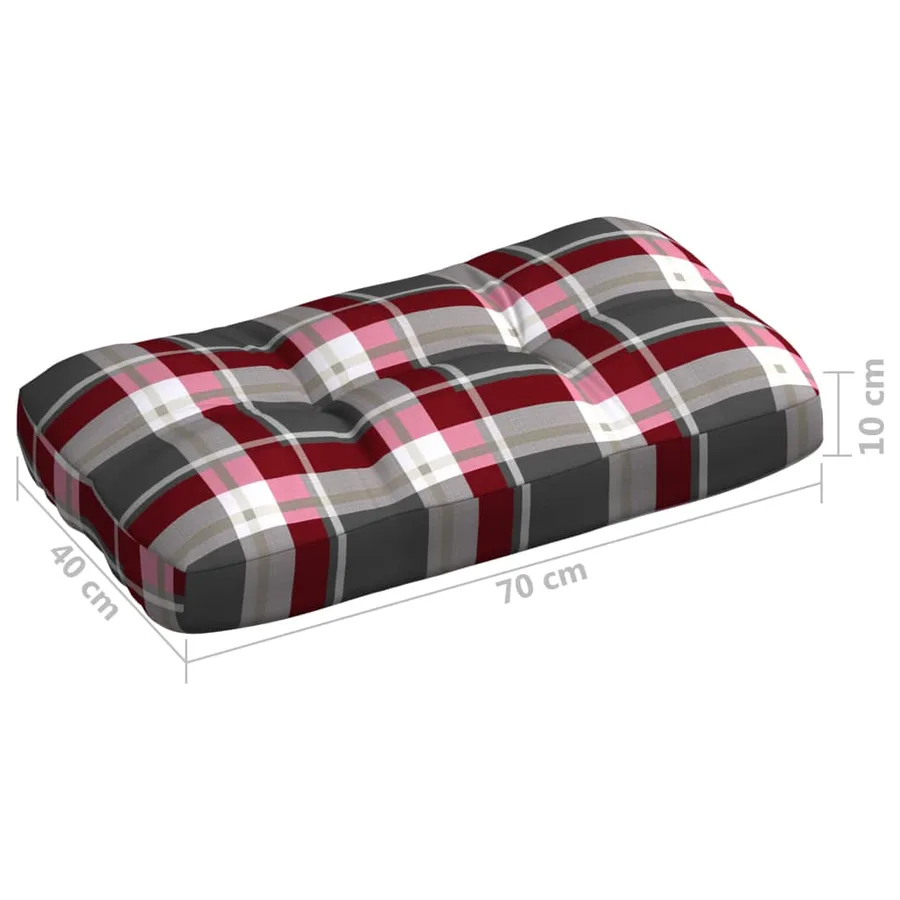 Coussins de canapé palette lot de 7 Motif à carreaux rouge - 10