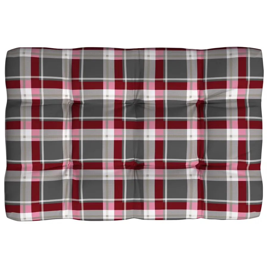Coussins de canapé palette lot de 7 Motif à carreaux rouge - 4