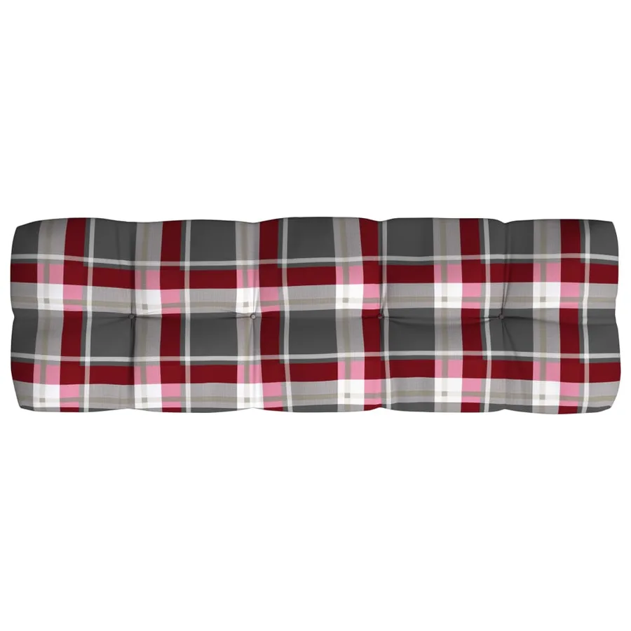 Coussins de canapé palette lot de 7 Motif à carreaux rouge - 5