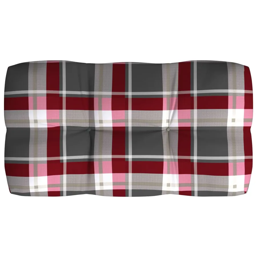Coussins de canapé palette lot de 7 Motif à carreaux rouge - 6